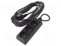 Extension lead; 3x1.5mm2; Sockets: 3; PVC; black; 5m; 16A JONEX PS-370/1.5-5.0BK