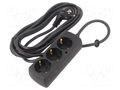 Extension lead; 3x1.5mm2; Schuko; Sockets: 3; PVC; black; Len: 5m JONEX PS-370S/1.5-5.0BK