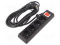 Extension lead; 3x1.5mm2; Sockets: 4; PVC; black; 5m; 16A JONEX PS-470WS/1.5-5.0BK