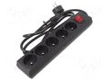 Extension lead; 3x1.5mm2; Sockets: 5; PVC; black; 1.5m; 16A JONEX PS-570WS/1.5-1.5BK