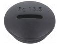 Stopper; PG13,5; IP56; polyamide; black; Thread: PG; 6mm; -25÷60°C BM GROUP BM4599N