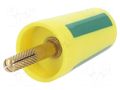 Connector: 4mm banana; adapter; 32A; yellow-green; 42mm STÄUBLI A-SLK4-20