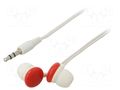 Headphones; white,red; Jack 3,5mm; in-ear; 1.2m; 50Hz÷18kHz GEMBIRD MHP-EP-001-R