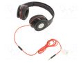 Headphones with microphone; black; Jack 3,5mm; headphones; 1.5m GEMBIRD MHS-DTW-BK