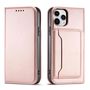 Magnet Card Case for iPhone 12 Pro Pouch Card Wallet Card Stand Pink, Hurtel 5907769342271 5907769342271