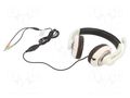 Headphones with microphone; white,black; Jack 3,5mm x2; 1.8m GEMBIRD MHS-001-GW