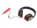 Headphones with microphone; black,red; Jack 3,5mm; headphones GEMBIRD MHS-LAX-B