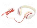 Headphones with microphone; white,red; Jack 3,5mm; headphones GEMBIRD MHS-LAX-W