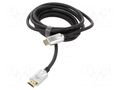 Cable; HDMI plug,both sides; PVC; textile; 3m; black; grey VCOM CG862-3.0
