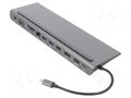 Hub USB; USB 3.0; grey; 5Gbps; 0.18m; 100W; Colour: black VCOM CU4704