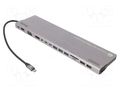 Hub USB; USB 3.0,USB 3.1; grey; 5Gbps; 0.18m; 100W; Colour: black VCOM CU4703