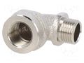 90° angled connector; Thread: inside,outside; brass; HelaGuard HELLERMANNTYTON A90FM-PG7-NPB-ML