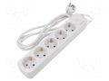 Plug socket strip: supply; Sockets: 5; 250VAC; 16A; white; 1.5m LOGILINK LPS246