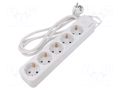 Plug socket strip: supply; Sockets: 5; 250VAC; 16A; white; 1.5m LOGILINK LPS246