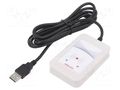 RFID reader; 4.3÷5.5V; USB; antenna; Range: 100mm; 88x56x18.5mm ELATEC T4BT-FB2WEL2