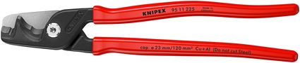 KNIPEX 95 11 225 StepCut® XL Cable shears with step cut with plastic coating burnished 225 mm 95 11 225 4003773088882
