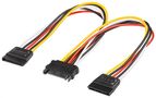 PC Y Power Cable/Adapter, SATA 1x Male to 2x Female, 0.2 m - 2 SATA-Standard male > SATA Standard female 95114