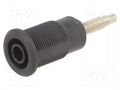 Connector: 4mm banana; socket; 32A; black; nickel plated STÄUBLI BI-SLB4-G/N-21