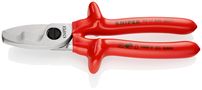 KNIPEX 95 17 200 Cable Shears with twin cutting edge with dipped insulation, VDE-tested chrome-plated 200 mm 95 17 200 4003773026952