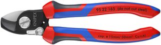 KNIPEX 95 22 165 Cable Shears with opening spring with comfort handles burnished 180 mm 95 22 165 4003773069812