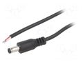 Cable; 2x0.5mm2; wires,DC 5,5/2,1 plug; straight; black; 1.5m BQ CABLE DC.CAB.4200.0150