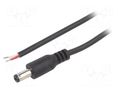 Cable; 2x0.5mm2; wires,DC 5,5/2,1 plug; straight; black; 2m BQ CABLE DC.CAB.4200.0200