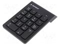 Keyboard; black; USB A; wireless,numeric GEMBIRD KPD-W-02