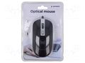 Mouse; black,silver; USB A; optical,wired; DPI change button GEMBIRD MUS-4B-06-BS