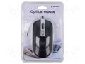 Mouse; black,silver; USB A; optical,wired; DPI change button GEMBIRD MUS-4B-06-BS