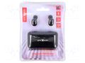 Wireless headphones with microphone; black; USB A,USB B micro GEMBIRD TWS-LED-01