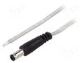 Cable; 2x0.5mm2; wires,DC 5,5/2,5 plug; straight; transparent; 5m BQ CABLE DC.CAB.8600.0500