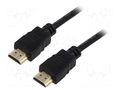 Cable; HDMI plug,both sides; 1m; black; HDCP 2.2,HDMI 2.0; 30AWG Goobay GOOBAY-60620