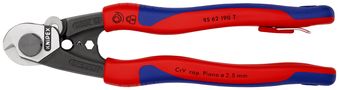 KNIPEX 95 62 190 T Wire Rope Cutter forged with multi-component grips, with integrated tether attachment point for a tool tether 190 mm 95 62 190 T 4003773080206