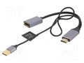 Adapter; DisplayPort socket,HDMI plug,USB A plug; 0.1m; black GEMBIRD A-HDMIM-DPF-02