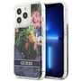 Guess GUHCP13LLFLSB iPhone 13 Pro / 13 6.1&quot; blue/blue hardcase Flower Liquid Glitter, Guess 3666339041250 3666339041250