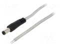 Cable; 2x0.5mm2; wires,DC 5,5/2,1 plug; straight; transparent BQ CABLE DC.CAB.8200.0150