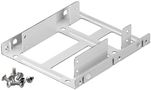 2.5 Inch Hard Drive Mounting Frame to 3.5 Inch - 2-fold, silver - suitable for the installation of up to two 2.5 inch hard disks in a 3.5 inch housing slot 95875