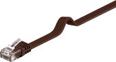 CAT 6 Flat Patch Cable, U/UTP, dark brown, 1 m - copper conductor (CU) 95890