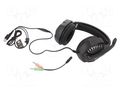 Headphones with microphone; black; Jack 3,5mm; headphones; 2m GEMBIRD GHS-06