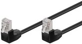 CAT 5e Patch Cable 2x 90° Angled, F/UTP, black, 0.25 m - copper-clad aluminium wire (CCA), 2x RJ45 male 90° (8P8C) 96076