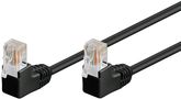 CAT 5e Patch Cable 2x 90° Angled, U/UTP, black, 10 m - copper-clad aluminium wire (CCA), 2x RJ45 male 90° (8P8C) 96090