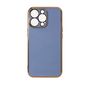 Lighting Color Case for iPhone 12 Pro Max blue gel cover with gold frame, Hurtel 5907769343186 5907769343186