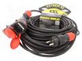 Extension lead; 3x1.5mm2; Sockets: 3; rubber; black; 25m; 16A KEL W-01194