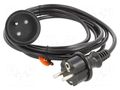 Extension lead; 3x1mm2; Schuko; Sockets: 1; PVC; black; 3m; 10A PLASTROL W-98433