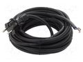 Cable; 2x1.5mm2; CEE 7/17 (C) plug,wires; rubber; 10m; black; 16A PLASTROL W-99481
