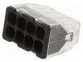 Quick splice; 24A; 450V; spring clamp; black; polycarbonate; 11mm SIMET PC218S