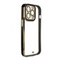 Fashion Case Case for Samsung Galaxy A12 5G Gold Frame Gel Cover Black, Hurtel 5907769343056 5907769343056