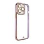 Fashion Case for iPhone 12 Pro Max Gold Frame Gel Cover Purple, Hurtel 5907769342981 5907769342981