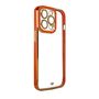 Fashion Case for iPhone 13 Pro Gold Frame Gel Cover Red, Hurtel 5907769343032 5907769343032