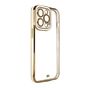 Fashion Case Case for Samsung Galaxy A12 5G Gold Frame Gel Cover White, Hurtel 5907769343094 5907769343094